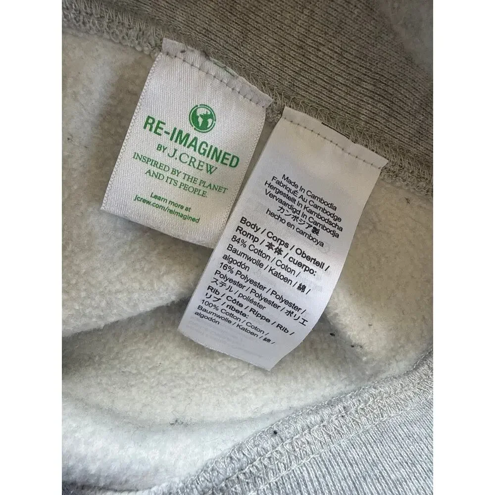J.Crew Heritage 14 oz. Fleece Seaport Graphic Hoodie Sweatshirt Size Large